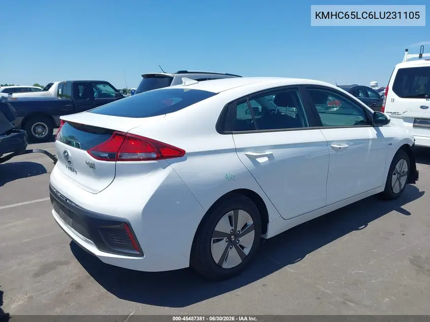 2020 Hyundai Ioniq Hybrid Blue VIN: KMHC65LC6LU231105 Lot: 45487381