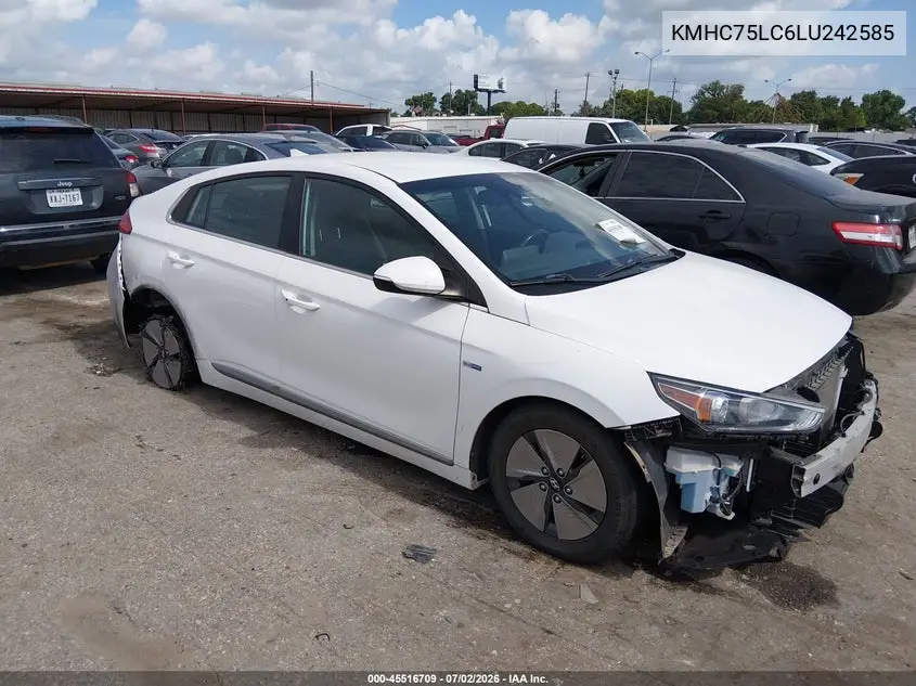 2020 Hyundai Ioniq Hybrid Se VIN: KMHC75LC6LU242585 Lot: 45516709