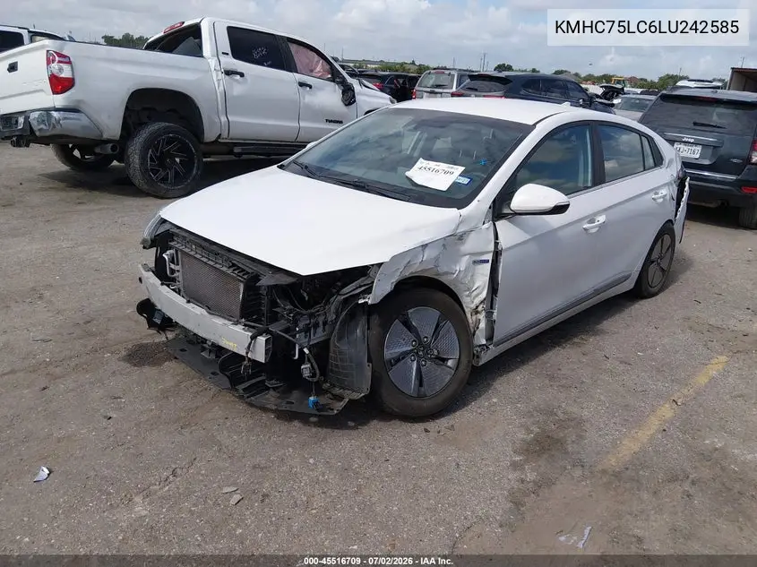 2020 Hyundai Ioniq Hybrid Se VIN: KMHC75LC6LU242585 Lot: 45516709