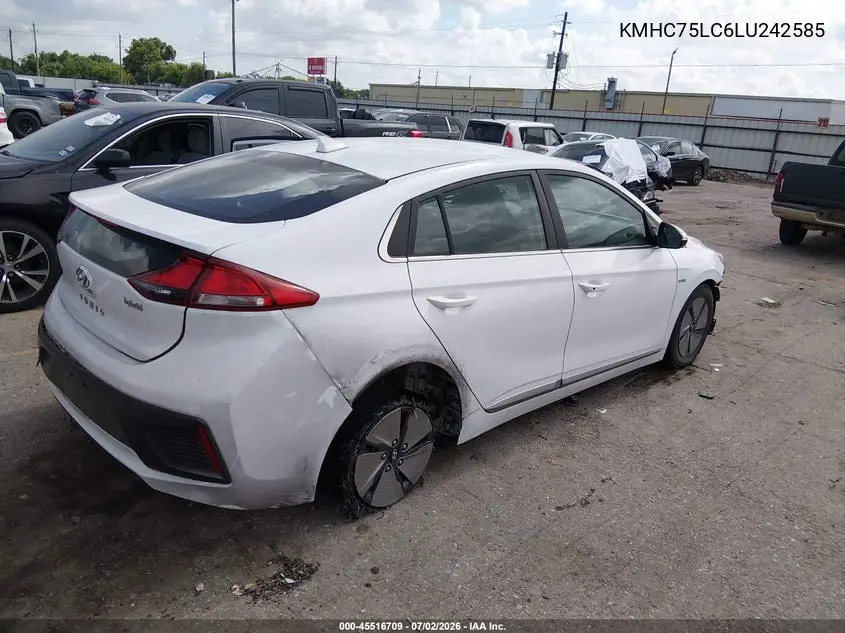 2020 Hyundai Ioniq Hybrid Se VIN: KMHC75LC6LU242585 Lot: 45516709