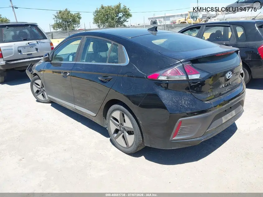 2020 Hyundai Ioniq Hybrid Sel VIN: KMHC85LC6LU194776 Lot: 45551738