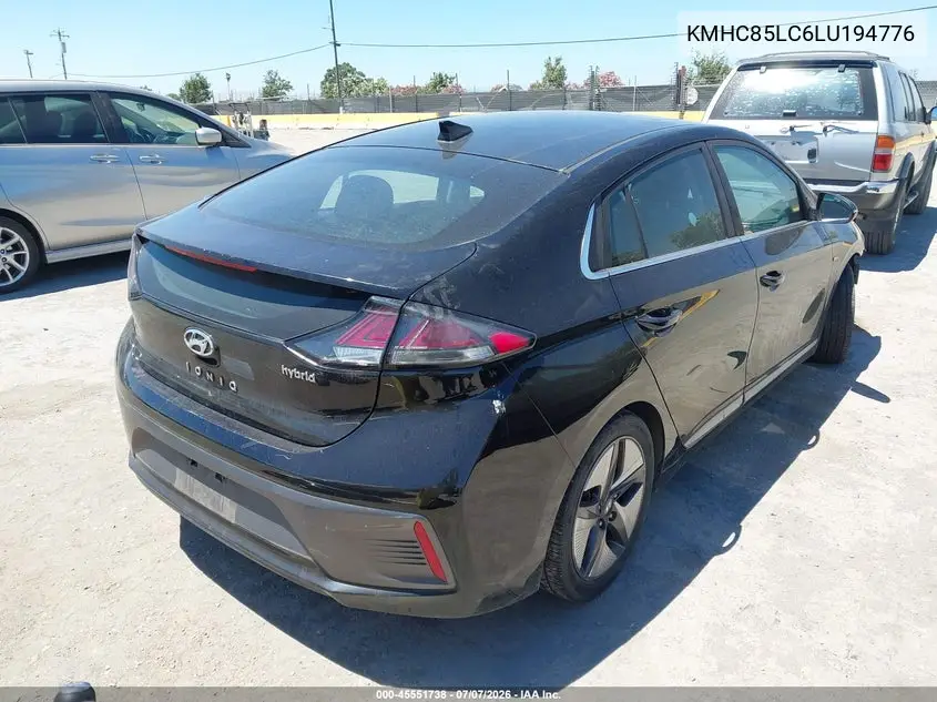 2020 Hyundai Ioniq Hybrid Sel VIN: KMHC85LC6LU194776 Lot: 45551738