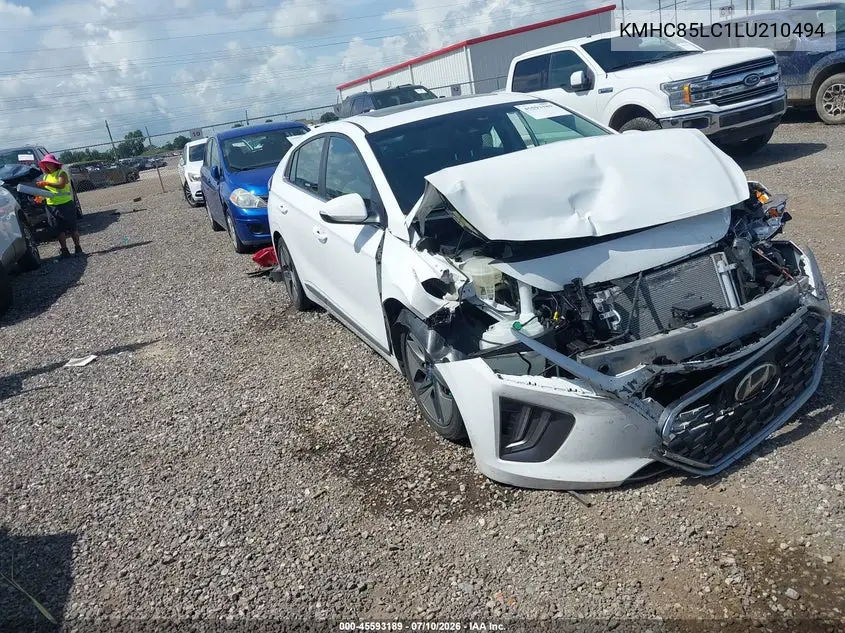 2020 Hyundai Ioniq Hybrid Sel VIN: KMHC85LC1LU210494 Lot: 45593189