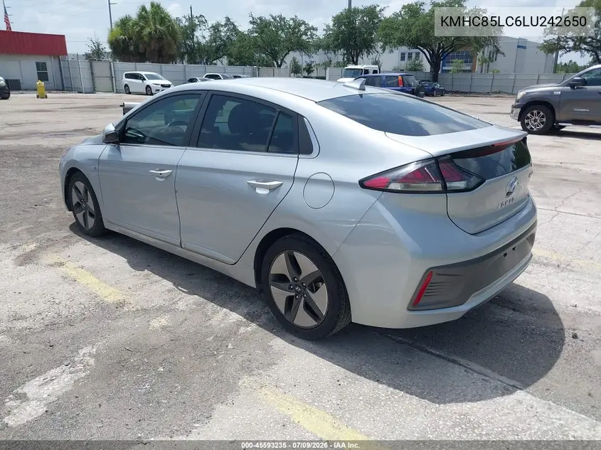 2020 Hyundai Ioniq Hybrid Sel VIN: KMHC85LC6LU242650 Lot: 45593235