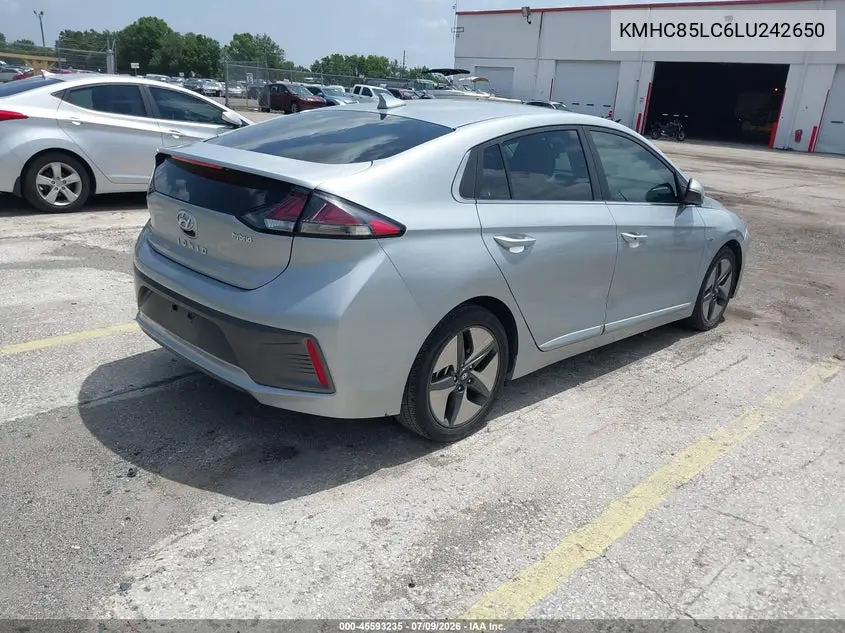2020 Hyundai Ioniq Hybrid Sel VIN: KMHC85LC6LU242650 Lot: 45593235