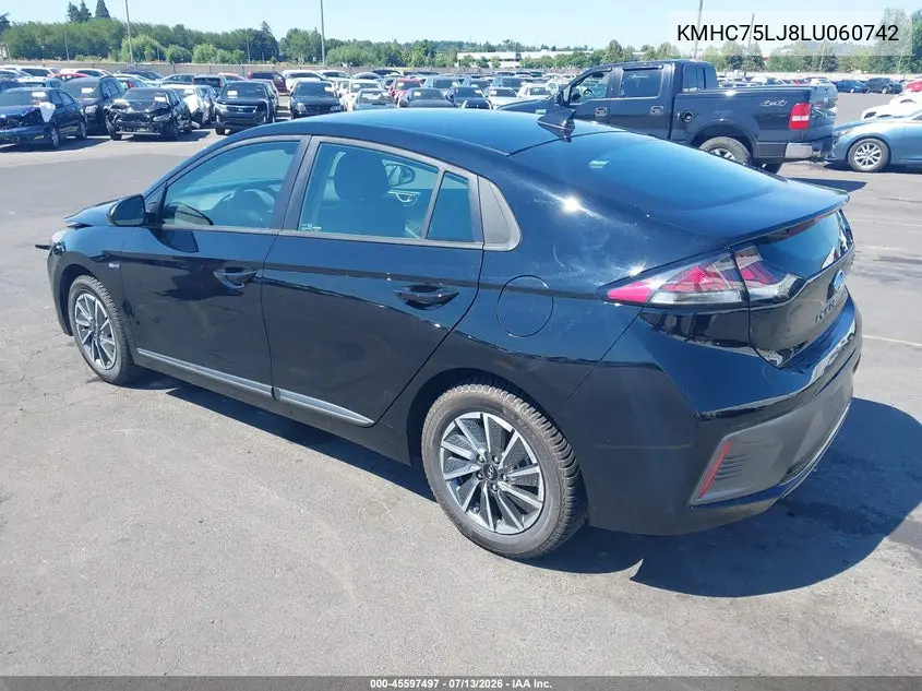 2020 Hyundai Ioniq Electric Se VIN: KMHC75LJ8LU060742 Lot: 45597497