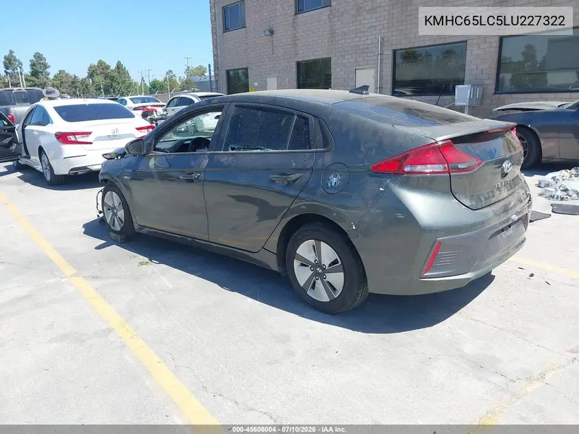 2020 Hyundai Ioniq Hybrid Blue VIN: KMHC65LC5LU227322 Lot: 45606004