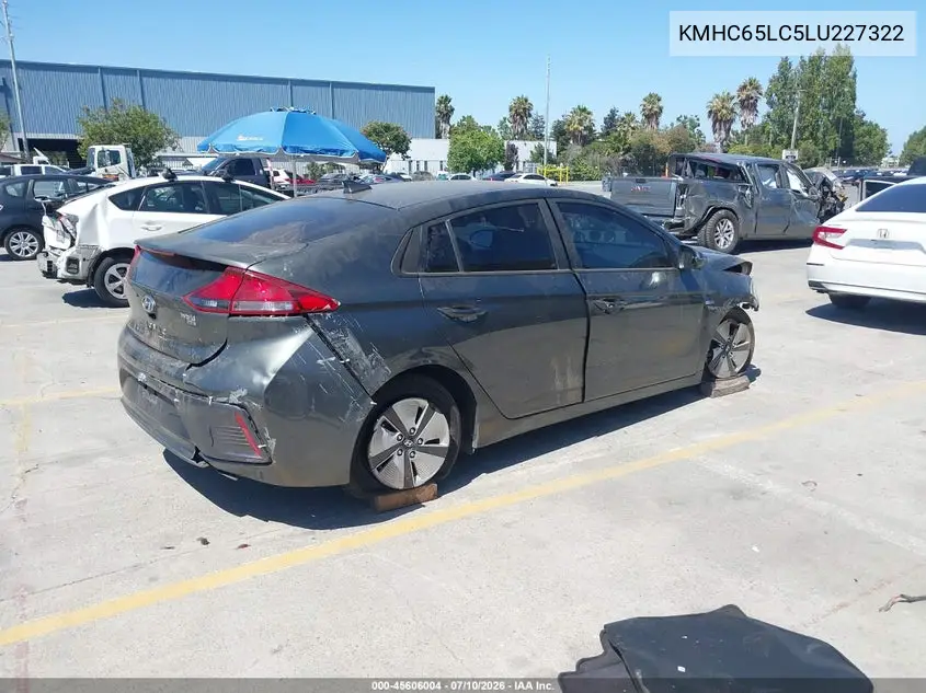 2020 Hyundai Ioniq Hybrid Blue VIN: KMHC65LC5LU227322 Lot: 45606004
