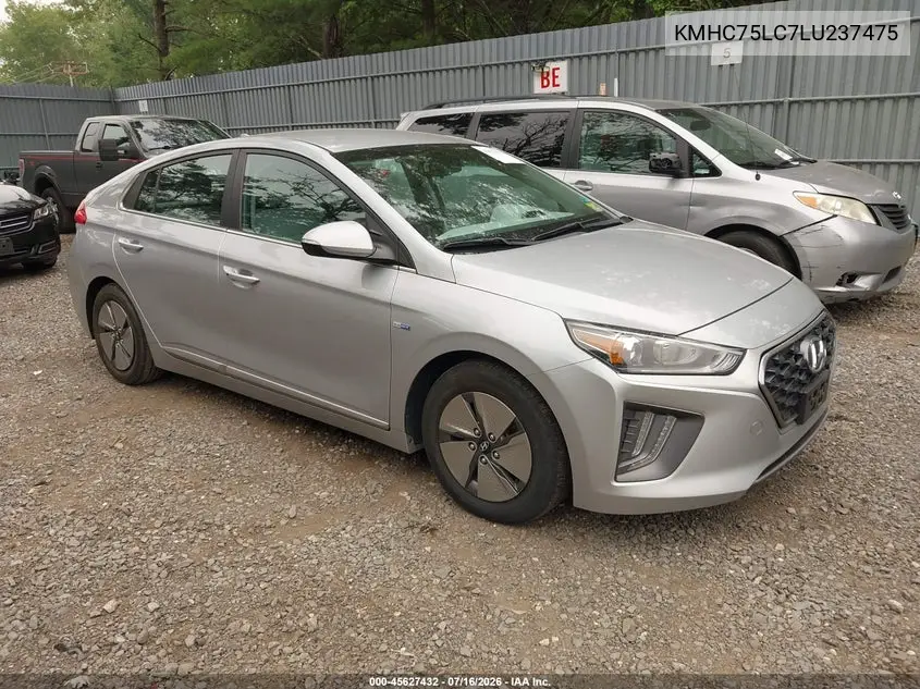 2020 Hyundai Ioniq Hybrid Se VIN: KMHC75LC7LU237475 Lot: 45627432