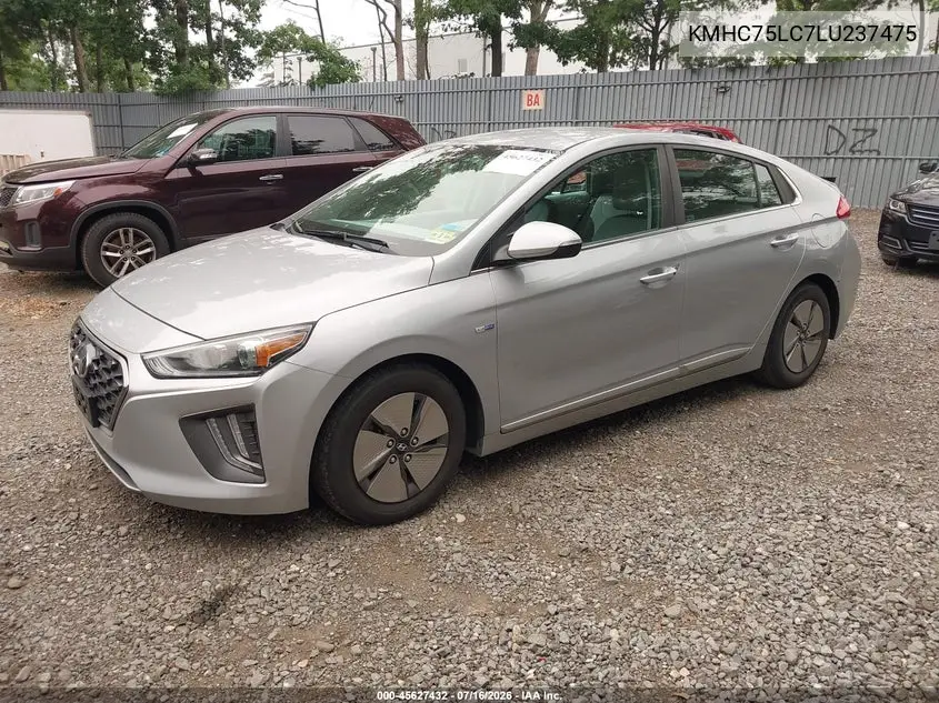 2020 Hyundai Ioniq Hybrid Se VIN: KMHC75LC7LU237475 Lot: 45627432