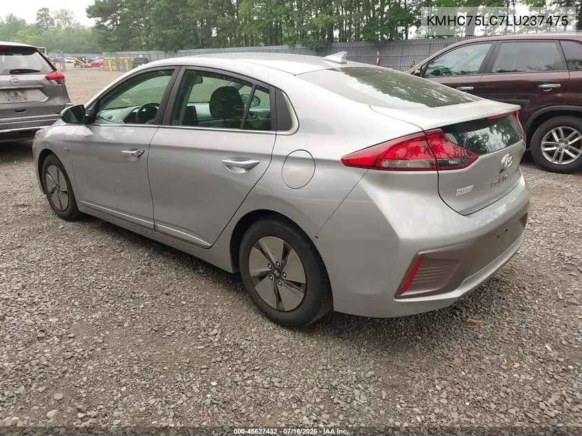 2020 Hyundai Ioniq Hybrid Se VIN: KMHC75LC7LU237475 Lot: 45627432