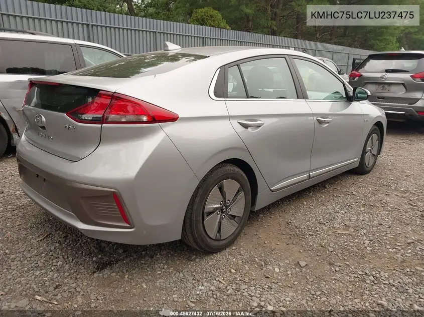 2020 Hyundai Ioniq Hybrid Se VIN: KMHC75LC7LU237475 Lot: 45627432