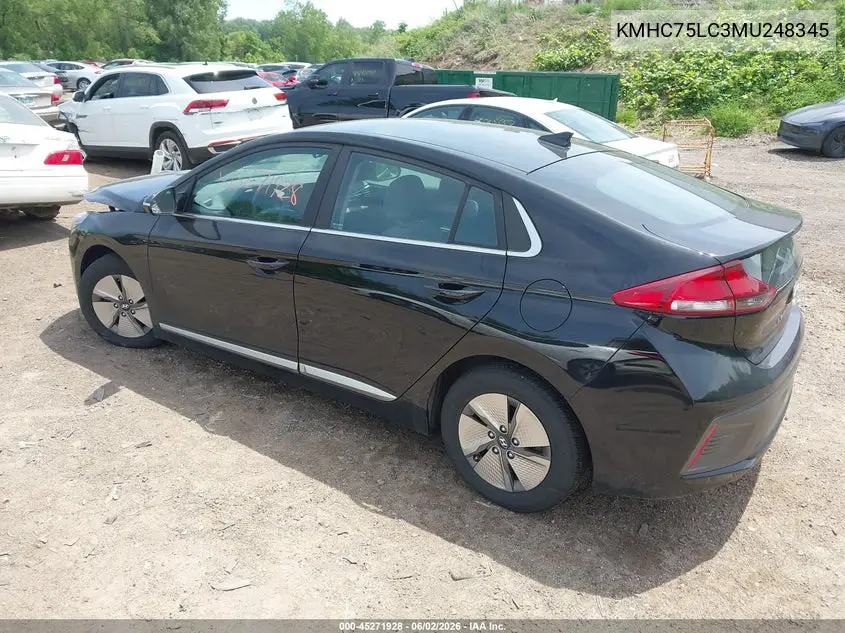 2021 Hyundai Ioniq Hybrid Se VIN: KMHC75LC3MU248345 Lot: 45271928
