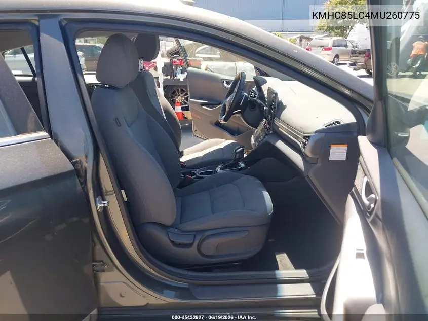 2021 Hyundai Ioniq Hybrid Sel VIN: KMHC85LC4MU260775 Lot: 45432927