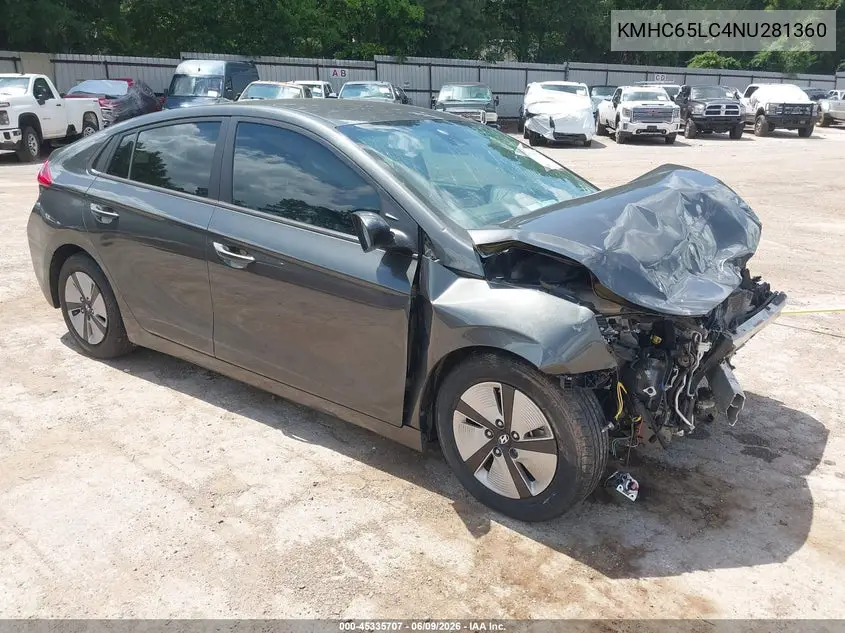 2022 Hyundai Ioniq Hybrid Blue VIN: KMHC65LC4NU281360 Lot: 45335707