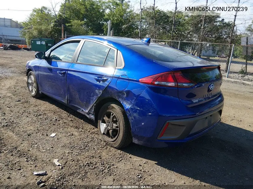 2022 Hyundai Ioniq Hybrid Blue VIN: KMHC65LC9NU270239 Lot: 45438361