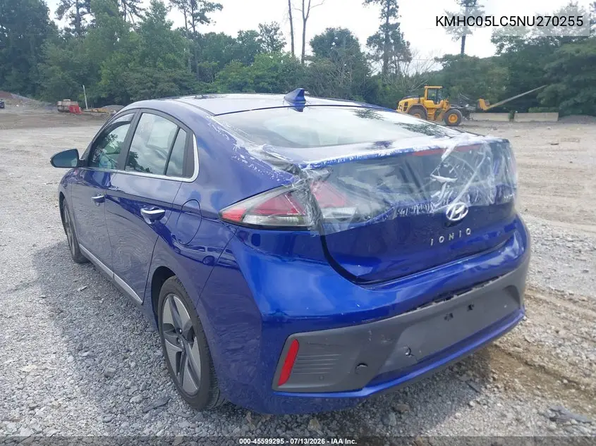2022 Hyundai Ioniq Hybrid Limited VIN: KMHC05LC5NU270255 Lot: 45599295
