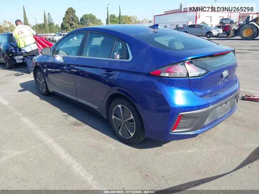 2022 Hyundai Ioniq Plug-In Hybrid Sel VIN: KMHC75LD3NU265298 Lot: 45618524