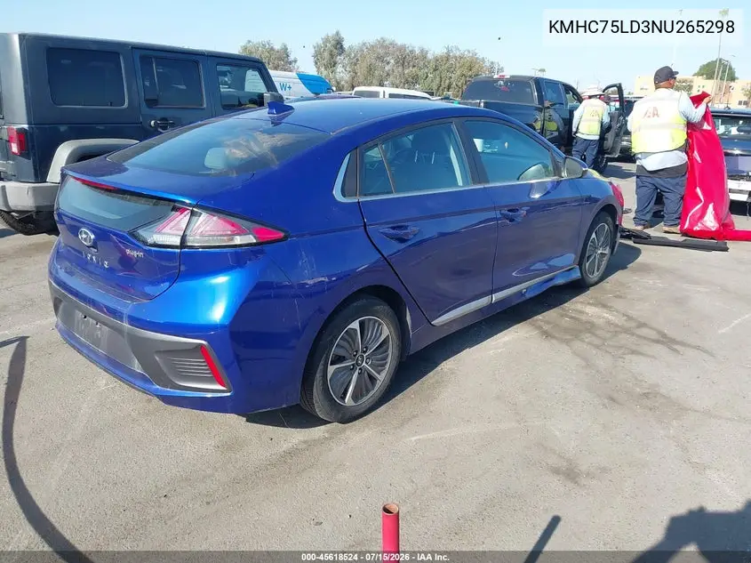 2022 Hyundai Ioniq Plug-In Hybrid Sel VIN: KMHC75LD3NU265298 Lot: 45618524