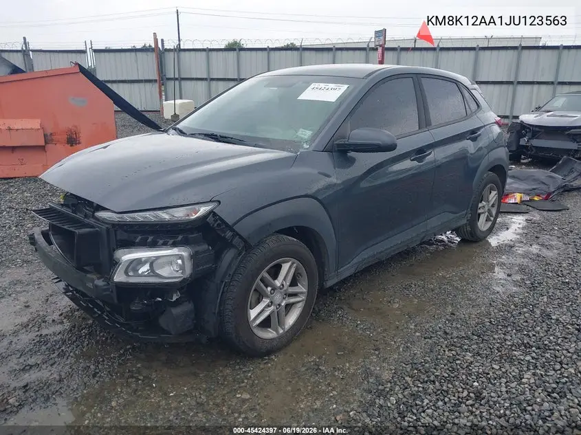 2018 Hyundai Kona Se VIN: KM8K12AA1JU123563 Lot: 45424397