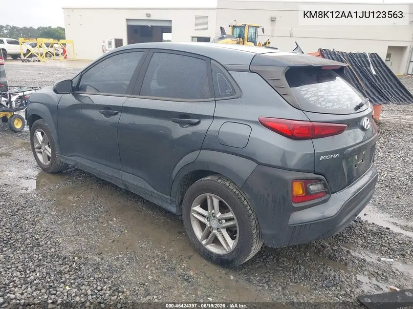 2018 Hyundai Kona Se VIN: KM8K12AA1JU123563 Lot: 45424397