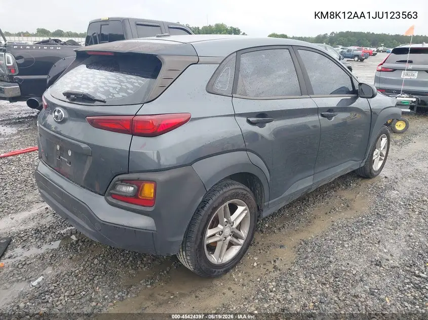 2018 Hyundai Kona Se VIN: KM8K12AA1JU123563 Lot: 45424397