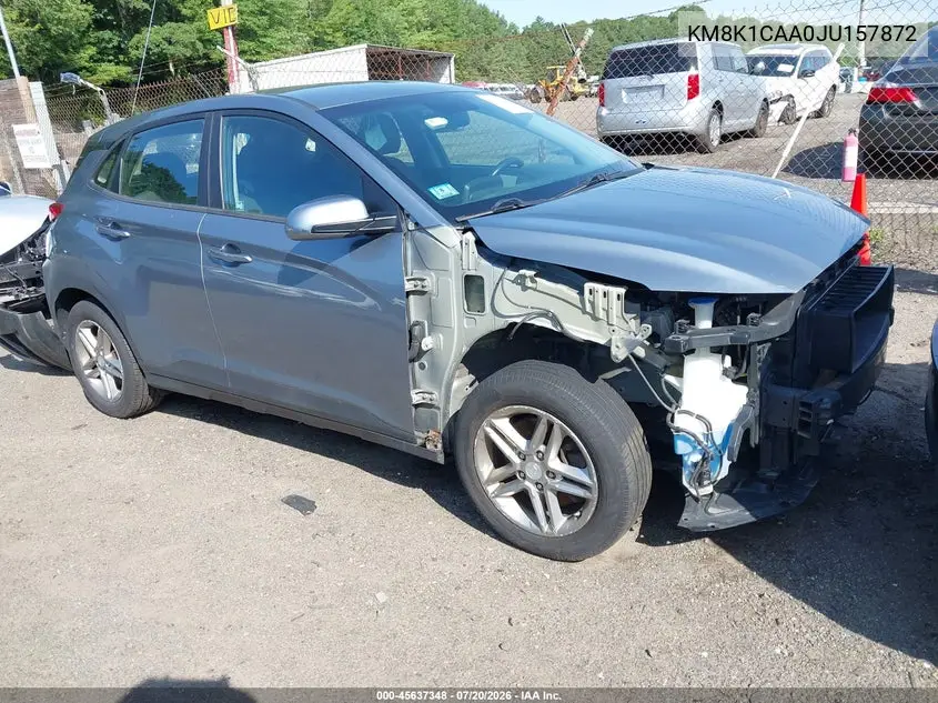 2018 Hyundai Kona Se VIN: KM8K1CAA0JU157872 Lot: 45637348