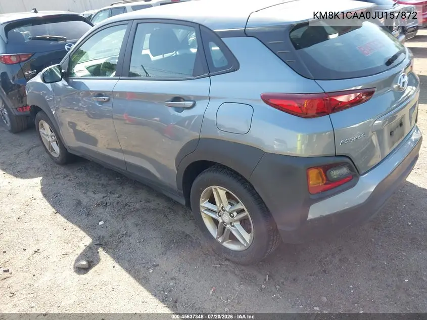 2018 Hyundai Kona Se VIN: KM8K1CAA0JU157872 Lot: 45637348