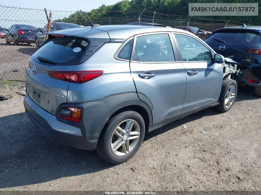 2018 Hyundai Kona Se VIN: KM8K1CAA0JU157872 Lot: 45637348