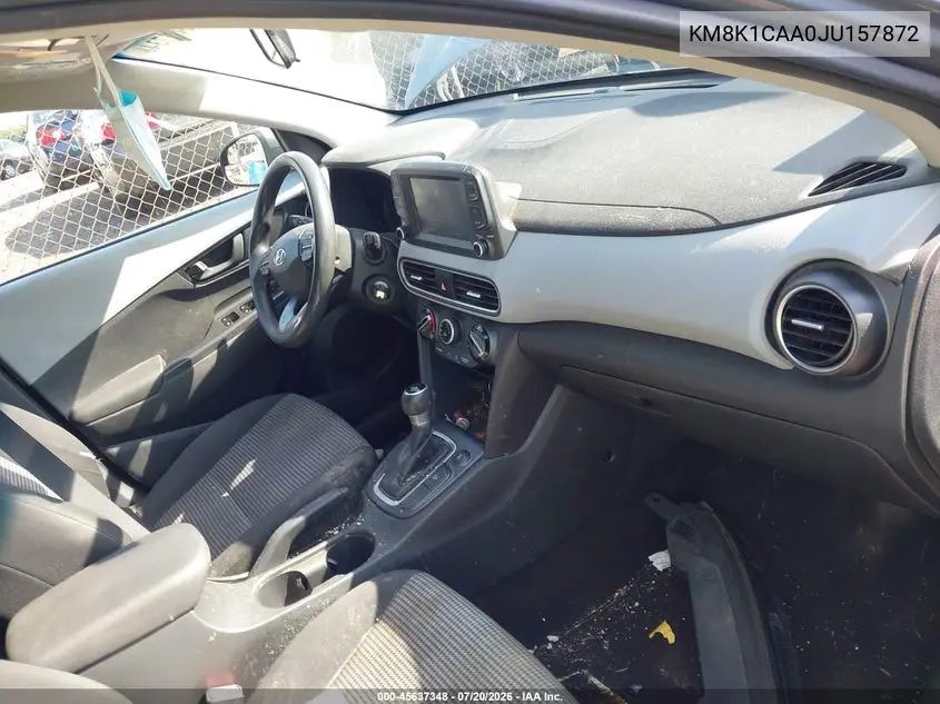 2018 Hyundai Kona Se VIN: KM8K1CAA0JU157872 Lot: 45637348