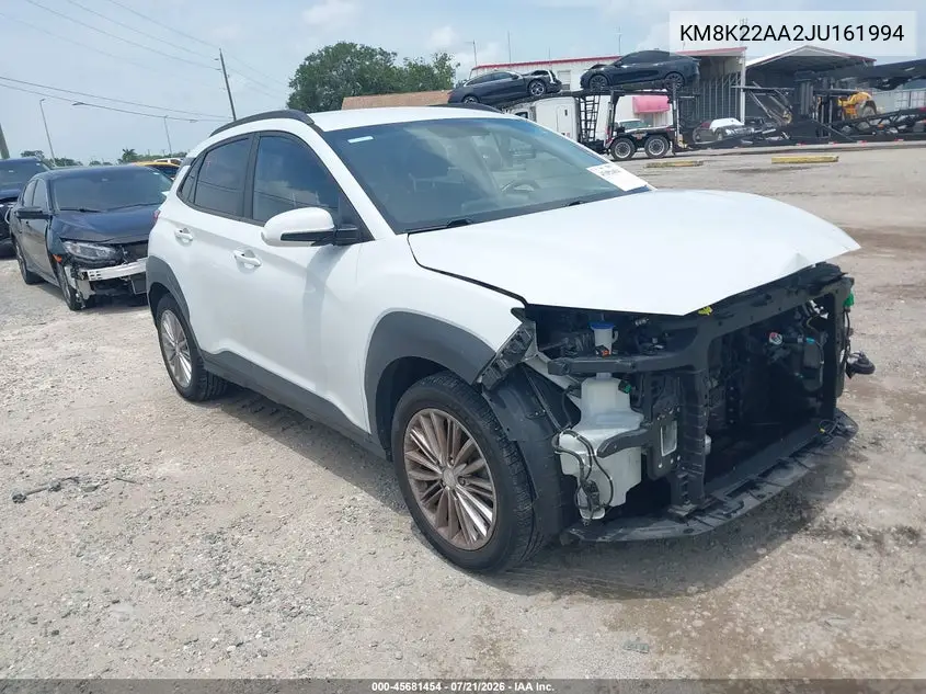2018 Hyundai Kona Sel VIN: KM8K22AA2JU161994 Lot: 45681454