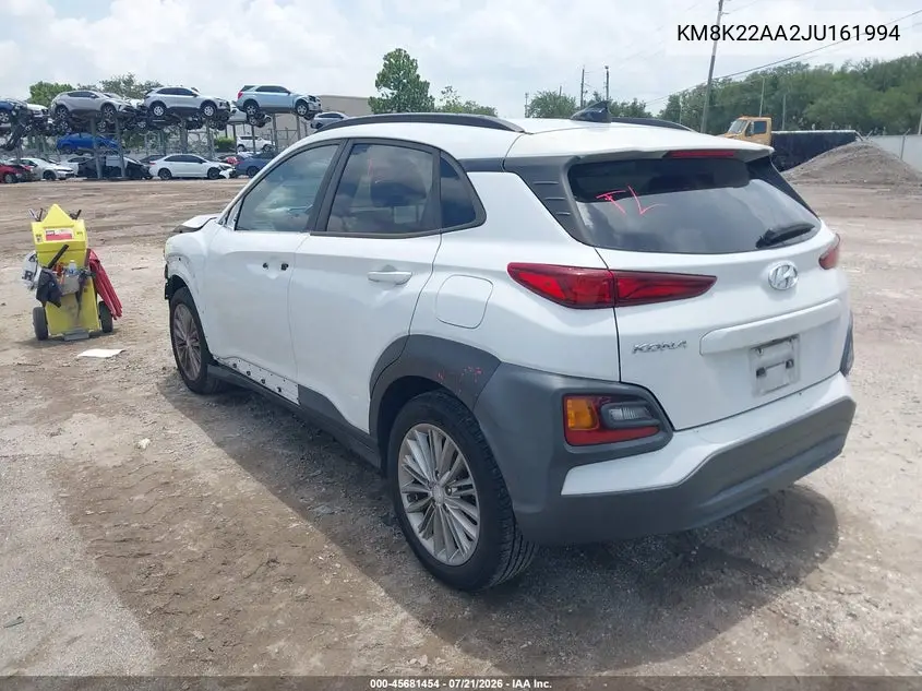 2018 Hyundai Kona Sel VIN: KM8K22AA2JU161994 Lot: 45681454