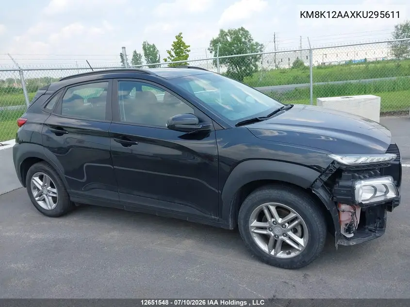 2019 Hyundai Kona VIN: KM8K12AAXKU295611 Lot: 12651548