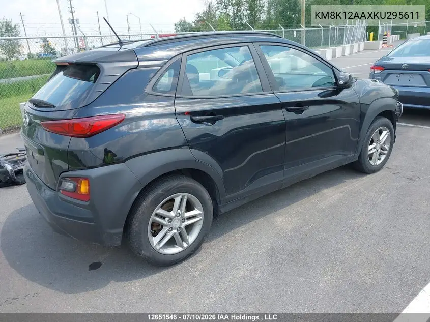 2019 Hyundai Kona VIN: KM8K12AAXKU295611 Lot: 12651548