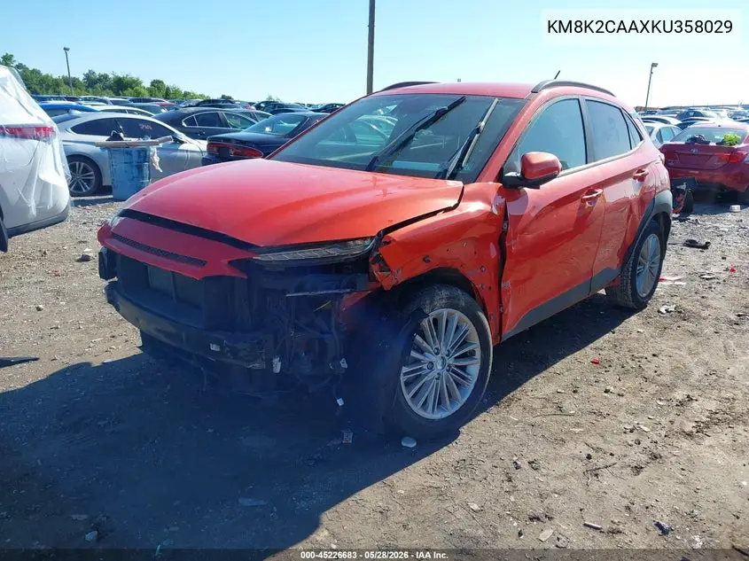 2019 Hyundai Kona Sel VIN: KM8K2CAAXKU358029 Lot: 45226683