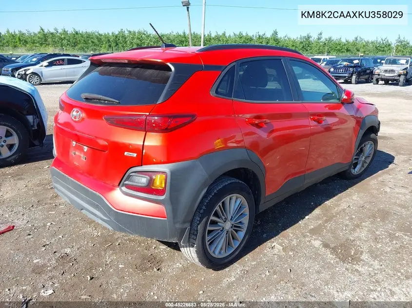 2019 Hyundai Kona Sel VIN: KM8K2CAAXKU358029 Lot: 45226683