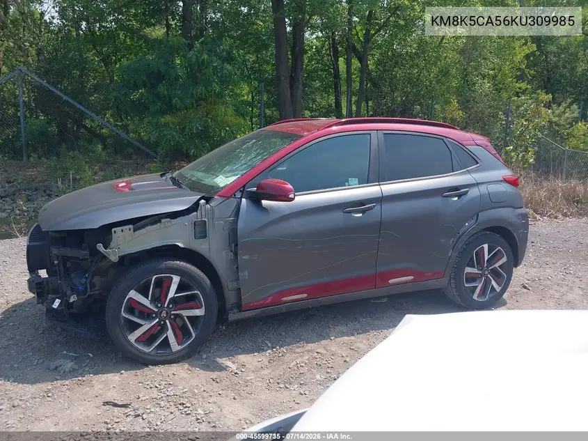 2019 Hyundai Kona Iron Man VIN: KM8K5CA56KU309985 Lot: 45599735