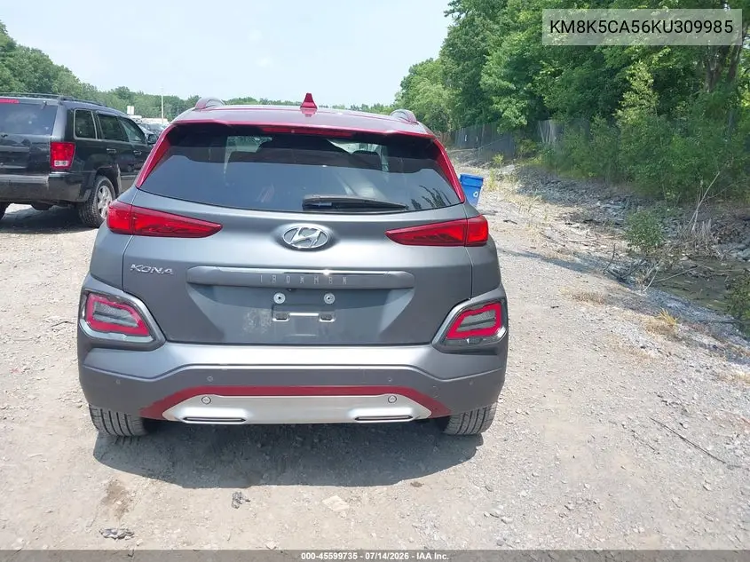 2019 Hyundai Kona Iron Man VIN: KM8K5CA56KU309985 Lot: 45599735