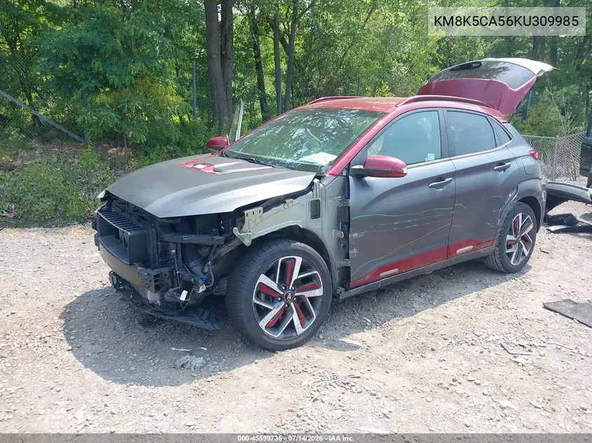 2019 Hyundai Kona Iron Man VIN: KM8K5CA56KU309985 Lot: 45599735