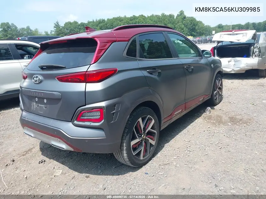 2019 Hyundai Kona Iron Man VIN: KM8K5CA56KU309985 Lot: 45599735