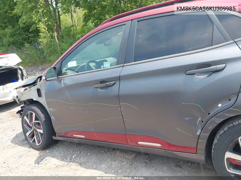2019 Hyundai Kona Iron Man VIN: KM8K5CA56KU309985 Lot: 45599735