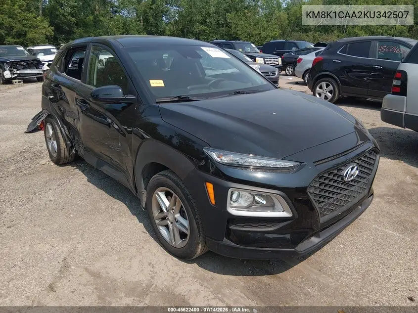 2019 Hyundai Kona Se VIN: KM8K1CAA2KU342507 Lot: 45622400