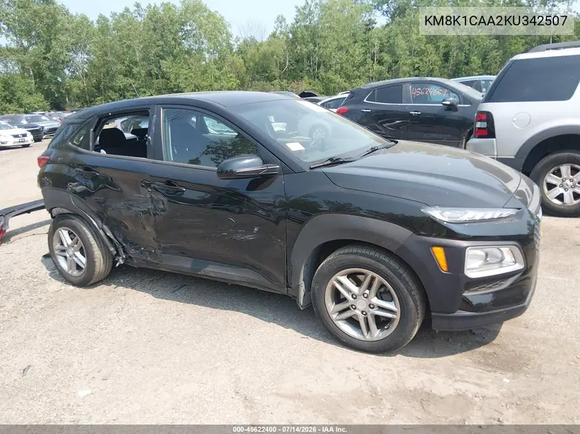 2019 Hyundai Kona Se VIN: KM8K1CAA2KU342507 Lot: 45622400
