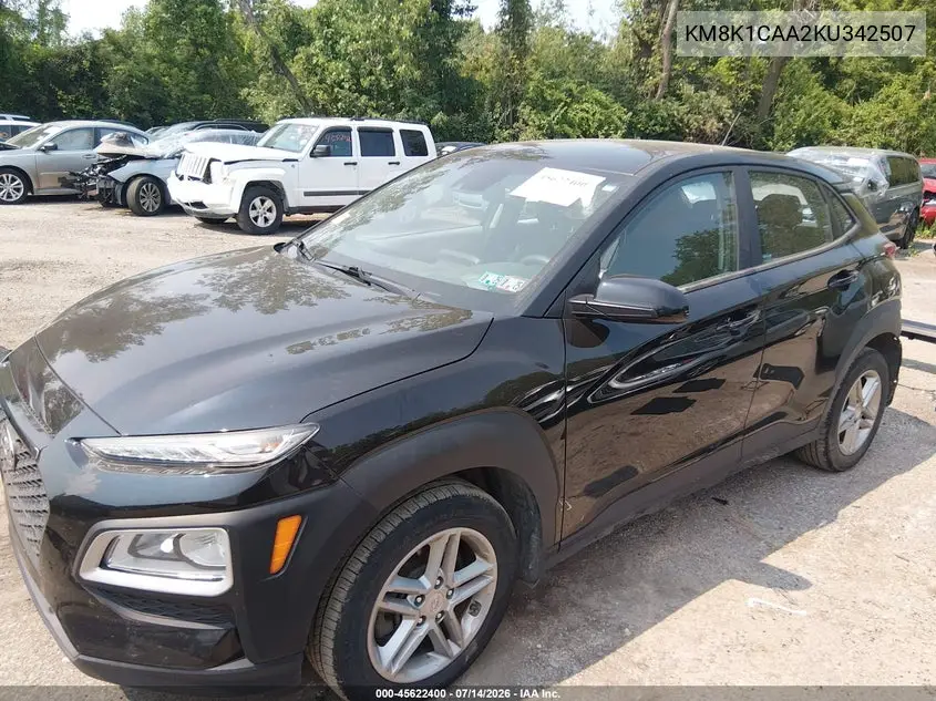 2019 Hyundai Kona Se VIN: KM8K1CAA2KU342507 Lot: 45622400