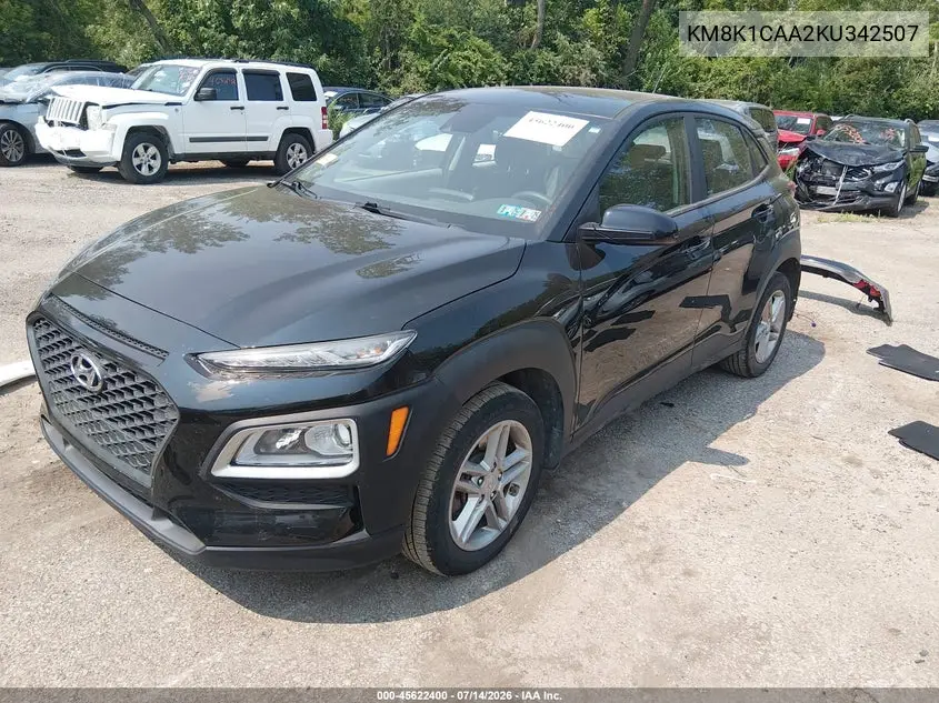 2019 Hyundai Kona Se VIN: KM8K1CAA2KU342507 Lot: 45622400