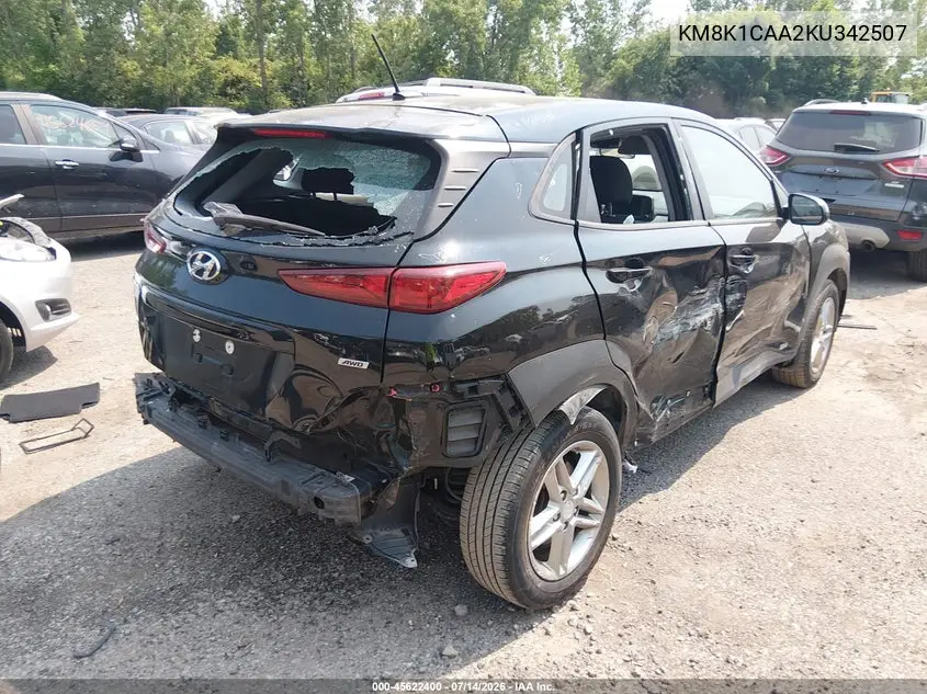 2019 Hyundai Kona Se VIN: KM8K1CAA2KU342507 Lot: 45622400