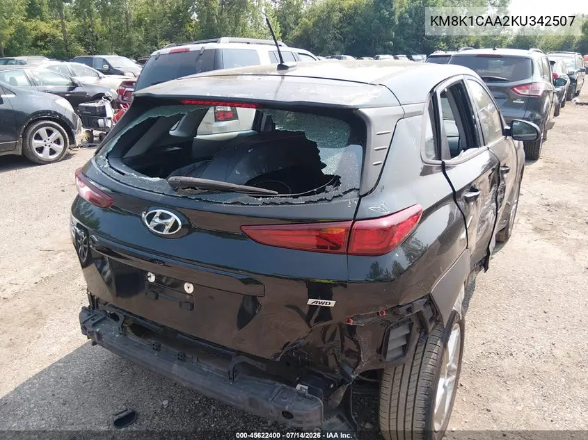 2019 Hyundai Kona Se VIN: KM8K1CAA2KU342507 Lot: 45622400