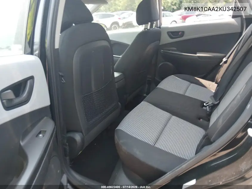 2019 Hyundai Kona Se VIN: KM8K1CAA2KU342507 Lot: 45622400