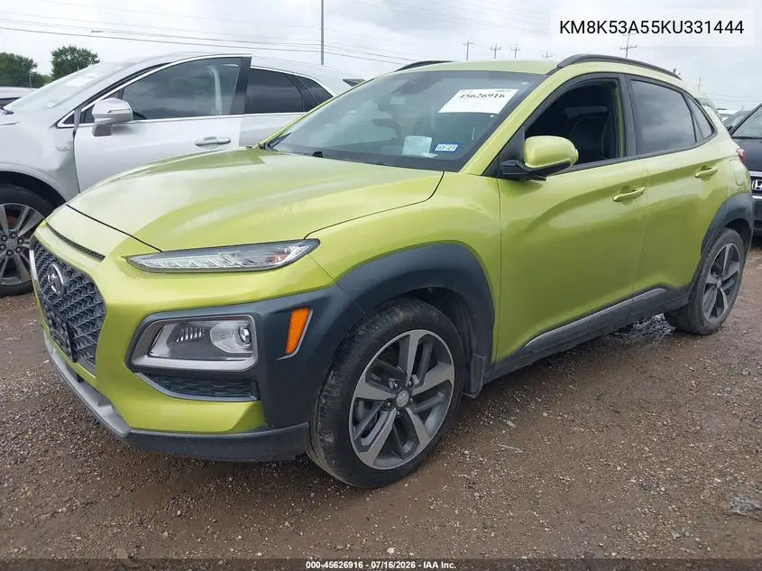 2019 Hyundai Kona Ultimate VIN: KM8K53A55KU331444 Lot: 45626916