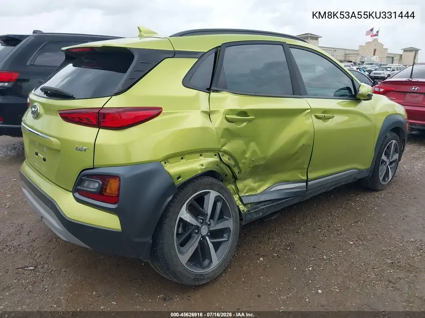 2019 Hyundai Kona Ultimate VIN: KM8K53A55KU331444 Lot: 45626916
